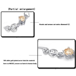 Brățară Din Titan Placată Cu Platină Violet De Înaltă Calitate Pentru Femei, Cu Diamant
