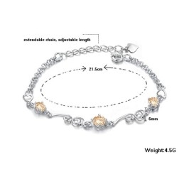 Brățară Din Titan Placată Cu Platină Violet De Înaltă Calitate Pentru Femei, Cu Diamant