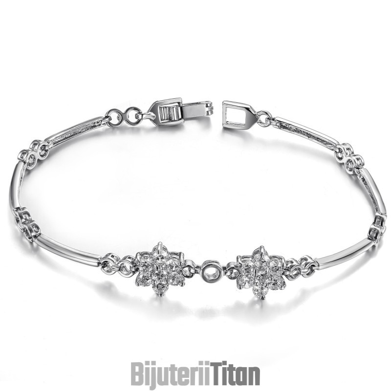 Brățară Din Titan Placată Cu Platină, În Formă De Floare De Prun, Regina Calității, Pentru Femei, Cu Diamant Brățară Din Titan Placată Cu Platină, În Formă De Floare De Prun, Regina Calității, Pentru Femei, Cu Diamant