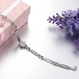 Brățară Din Titan Placată Cu Platină, În Formă De Floare De Prun, Regina Calității, Pentru Femei, Cu Diamant