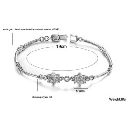 Brățară Din Titan Placată Cu Platină, În Formă De Floare De Prun, Regina Calității, Pentru Femei, Cu Diamant