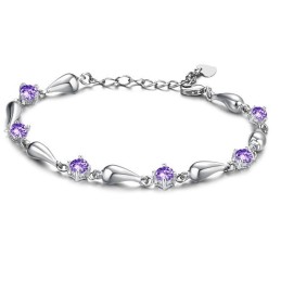 Brățară Din Titan Placată Cu Platină Violet, Durabilă În Utilizare, Cu Diamant