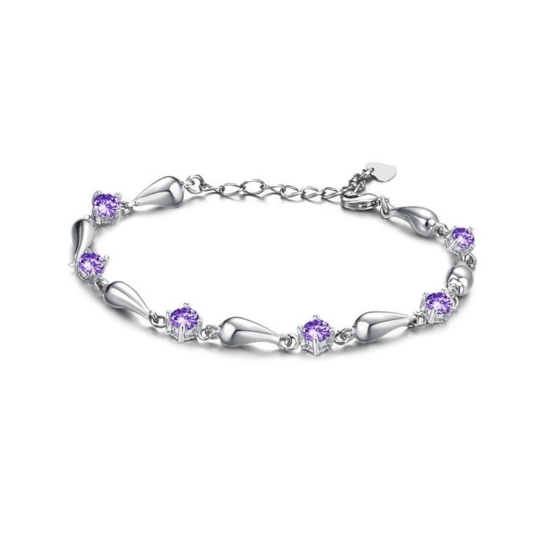Brățară Din Titan Placată Cu Platină Violet, Durabilă În Utilizare, Cu Diamant Brățară Din Titan Placată Cu Platină Violet, Durabilă În Utilizare, Cu Diamant