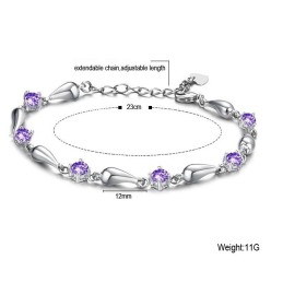 Brățară Din Titan Placată Cu Platină Violet, Durabilă În Utilizare, Cu Diamant