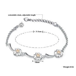 Brățară De Titan Placată Cu Platină, În Formă De Trifoi, Pentru Femei, Cu Performanță Fiabilă Și Diamant