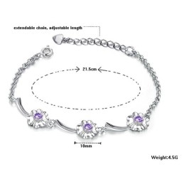 Brățară De Titan Placată Cu Platină, În Formă De Trifoi, Pentru Femei, Cu Performanță Fiabilă Și Diamant
