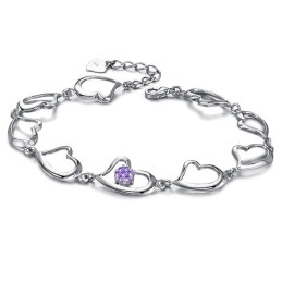 Brățară De Titan Placată Cu Platină Sweetheart De Înaltă Calitate Pentru Femei Cu Diamant
