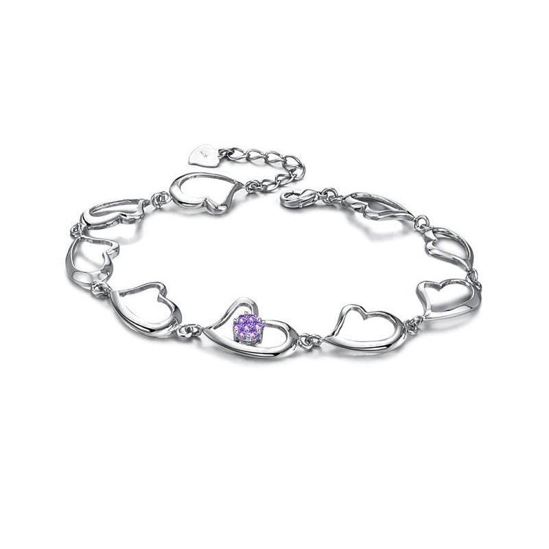Brățară De Titan Placată Cu Platină Sweetheart De Înaltă Calitate Pentru Femei Cu Diamant