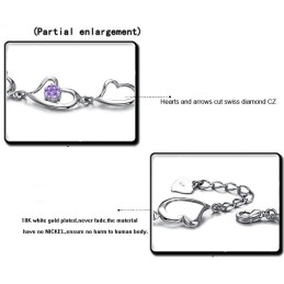Brățară De Titan Placată Cu Platină Sweetheart De Înaltă Calitate Pentru Femei Cu Diamant