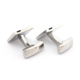 Butoni Pătrați Din Titan Și Email Negru