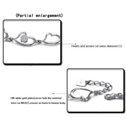 Brățară Din Titan Placată Cu Platină, Cu Design Îndrăgostit Pentru Femei, Calitate Și Cantitate Garantate, Cu Diamant