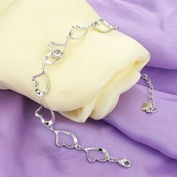 Brățară Din Titan Placată Cu , De Renume Mondial, Cu Inimă Pentru Femei, Cu Strasuri