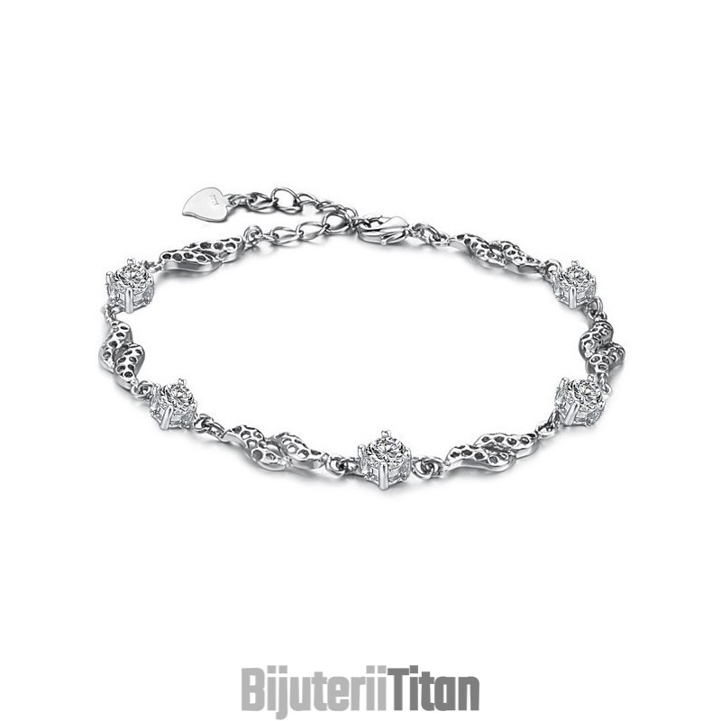 Brățară Din Titan Placată Cu Platină, De Calitate Superioară, Pentru Femei, Cu Stras Brățară Din Titan Placată Cu Platină, De Calitate Superioară, Pentru Femei, Cu Stras