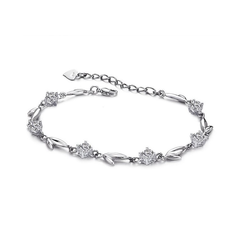 Cunoscută Pentru Brățara Sa De Titan Placată Cu Platină, În Formă De Frunză Feminină, De Calitate Superioară, Cu Strasuri. Cunoscută Pentru Brățara Sa De Titan Placată Cu Platină, În Formă De Frunză Feminină, De Calitate Superioară, Cu Strasuri.