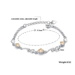 Brățară Din Titan Placată Cu Platină, De Calitate Stabilă, Pentru Femei, Cu Stras