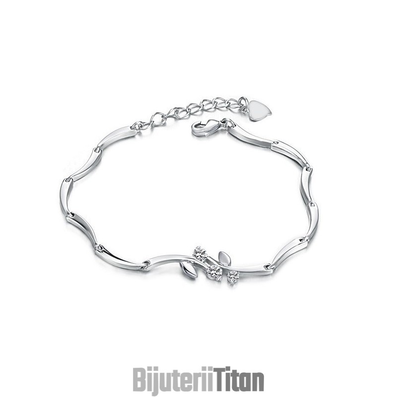Brățară Feminină Din Titan Placată Cu Platină, De Renume Mondial, Cu Diamant Brățară Feminină Din Titan Placată Cu Platină, De Renume Mondial, Cu Diamant