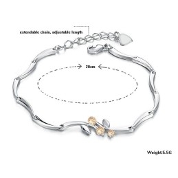 Brățară Feminină Din Titan Placată Cu Platină, De Renume Mondial, Cu Diamant