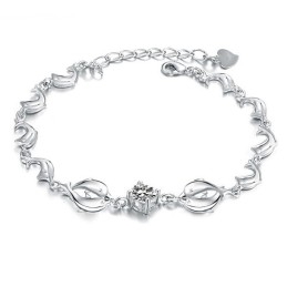 Brățară Din Titan Placată Cu Platină, În Formă De Delfin Feminin, Durabilă În Utilizare, Cu Diamant