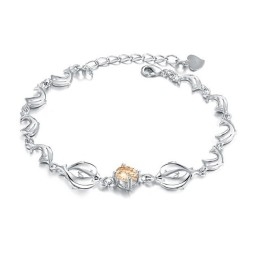 Brățară Din Titan Placată Cu Platină, În Formă De Delfin Feminin, Durabilă În Utilizare, Cu Diamant