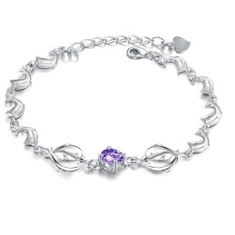 Brățară Din Titan Placată Cu Platină, În Formă De Delfin Feminin, Durabilă În Utilizare, Cu Diamant