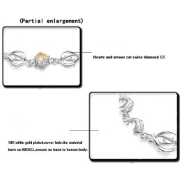 Brățară Din Titan Placată Cu Platină, În Formă De Delfin Feminin, Durabilă În Utilizare, Cu Diamant