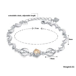 Brățară Din Titan Placată Cu Platină, În Formă De Delfin Feminin, Durabilă În Utilizare, Cu Diamant