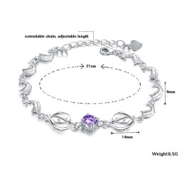 Brățară Din Titan Placată Cu Platină, În Formă De Delfin Feminin, Durabilă În Utilizare, Cu Diamant