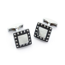 Butoni Placați Cu Titan Și Ip Negru Cu Diamante