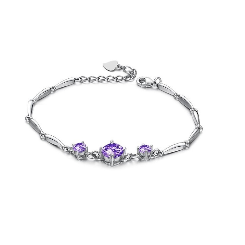 Brățară Din Titan Placată Cu Platină Violet, De Calitate Stabilă, Pentru Femei, Cu Diamant Brățară Din Titan Placată Cu Platină Violet, De Calitate Stabilă, Pentru Femei, Cu Diamant