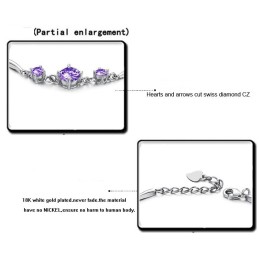 Brățară Din Titan Placată Cu Platină Violet, De Calitate Stabilă, Pentru Femei, Cu Diamant