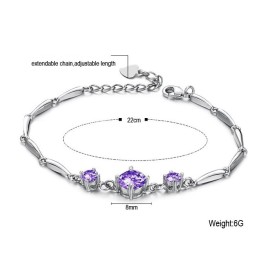 Brățară Din Titan Placată Cu Platină Violet, De Calitate Stabilă, Pentru Femei, Cu Diamant