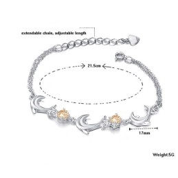 Brățară Din Titan Placată Cu Platină, În Formă De Delfin Feminin De Înaltă Calitate, Cu Diamant