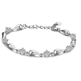 Brățară Din Titan Placată Cu Platină, Calitate Și Cantitate Garantate, Pentru Femei, Cu Diamant