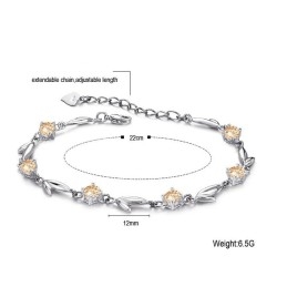 Brățară Din Titan Placată Cu Platină, Model Feminin, Cu Specificații Complete Și Diamant