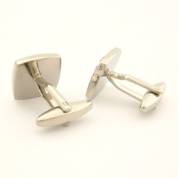 Butoni De Manșetă Cu Dungi Diagonale Din Titan Și Fildeș, Model Elegant Cu Model Shell