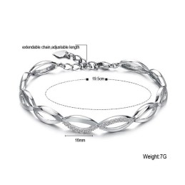 Brățară Feminină Din Titan Placată Cu Platină, Regina Calității, Cu Diamant