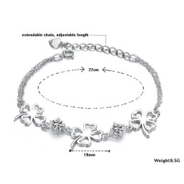 Brățară De Titan Placată Cu Platină, În Formă De Trifoi, De Înaltă Calitate, Pentru Femei, Cu Diamant