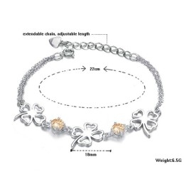 Brățară De Titan Placată Cu Platină, În Formă De Trifoi, De Înaltă Calitate, Pentru Femei, Cu Diamant