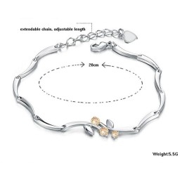 Brățară Din Titan Placată Cu Platină, Calitate Și Cantitate Garantate, Pentru Femei, Cu Diamant