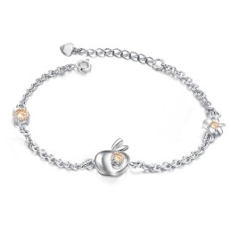 Brățară Din Titan Placată Cu Platină, În Formă De Măr, Cu Specificații Complete Și Diamant, Pentru Femei
