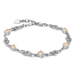 Brățară De Titan Placată Cu Platină, De Înaltă Calitate, Pentru Femei, Cu Diamant