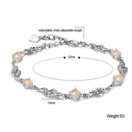 Brățară De Titan Placată Cu Platină, De Înaltă Calitate, Pentru Femei, Cu Diamant