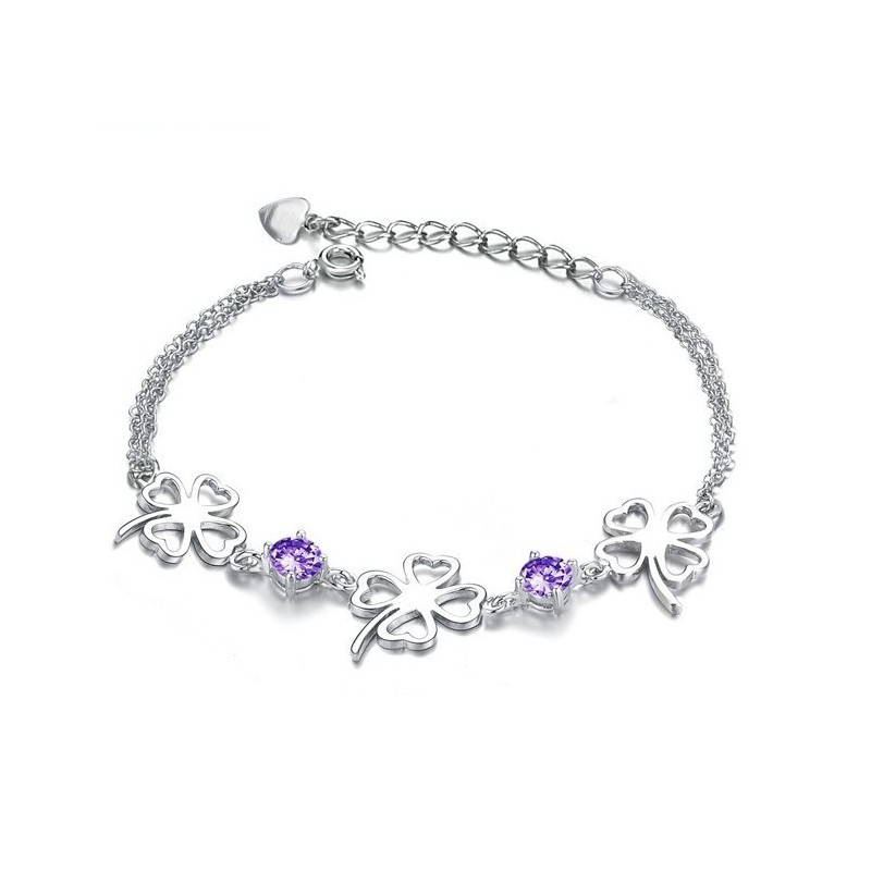 Brățară Din Titan Placată Cu , În Formă De Trifoi, De Calitate Excelentă Pentru Femei