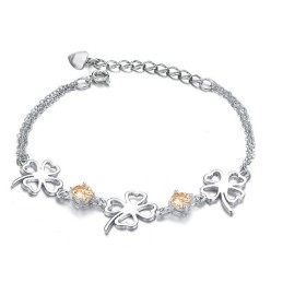 Brățară Din Titan Placată Cu , În Formă De Trifoi, De Calitate Excelentă Pentru Femei