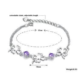 Brățară Din Titan Placată Cu , În Formă De Trifoi, De Calitate Excelentă Pentru Femei