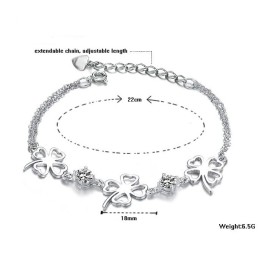 Brățară Din Titan Placată Cu , În Formă De Trifoi, De Calitate Excelentă Pentru Femei
