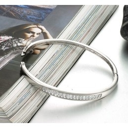 Brățară Din Titan Placată Cu , De Calitate Fiabilă, Pentru Femei, Fără Alergii, Cu Diamant