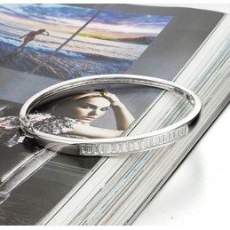 Brățară Din Titan Placată Cu , De Calitate Fiabilă, Pentru Femei, Fără Alergii, Cu Diamant