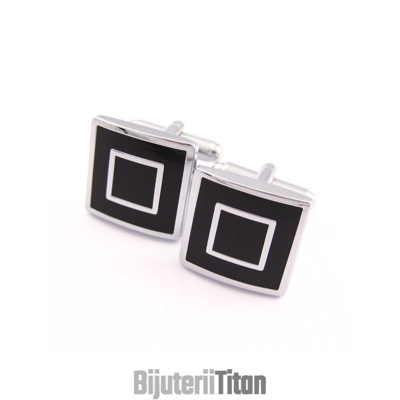 Butoni Pătrați Placați Cu Titan Și Ip Negru Butoni Pătrați Placați Cu Titan Și Ip Negru