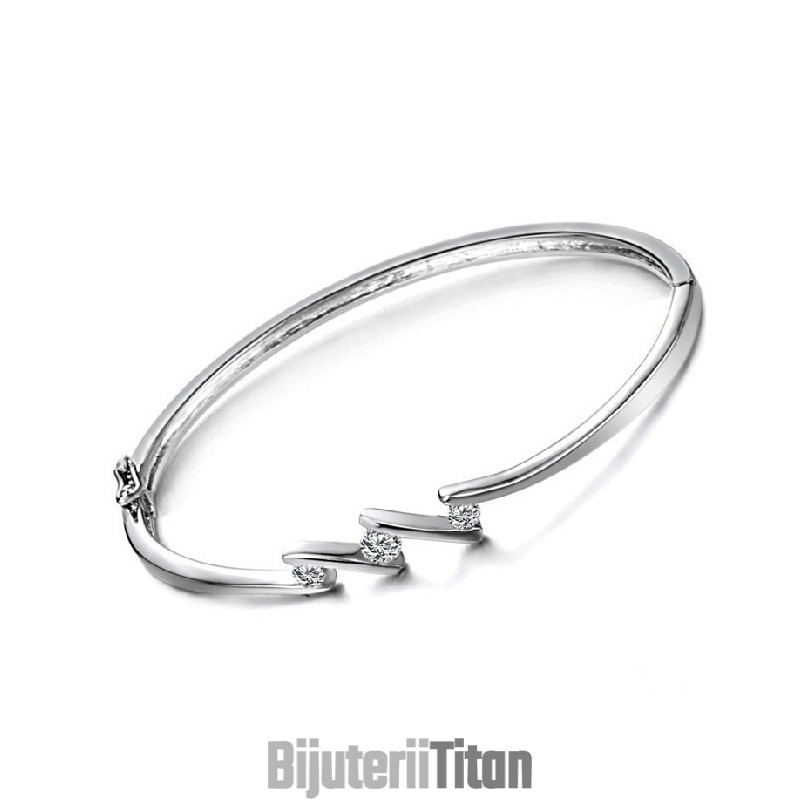 Brățară Din Titan Placată Cu Platină, Antialergice, De Calitate Și Cantitate Garantate, Pentru Femei, Cu Strasuri Și Strasuri. Brățară Din Titan Placată Cu Platină, Antialergice, De Calitate Și Cantitate Garantate, Pentru Femei, Cu Strasuri Și Strasuri.